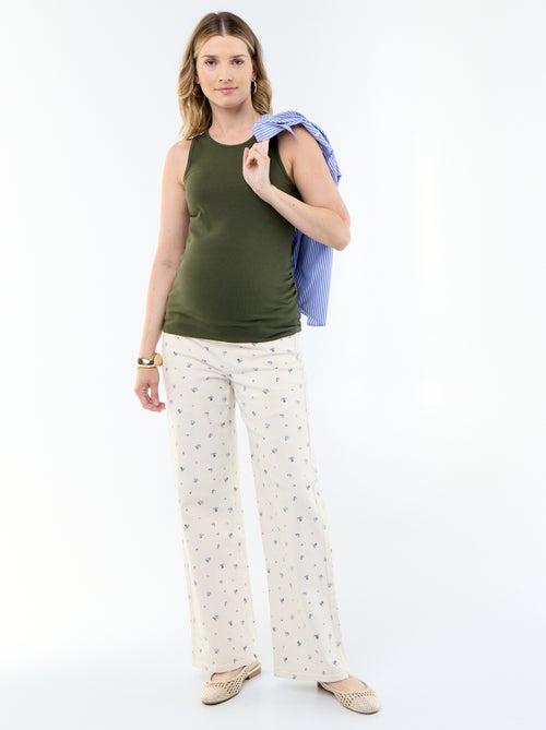 Zwangerschapsbroek van denim in wide leg-model - Kiabi