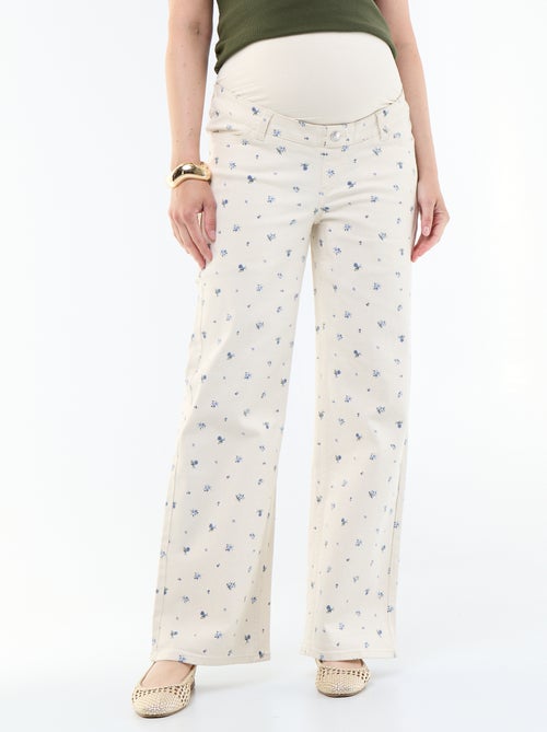 Zwangerschapsbroek van denim in wide leg-model - Kiabi