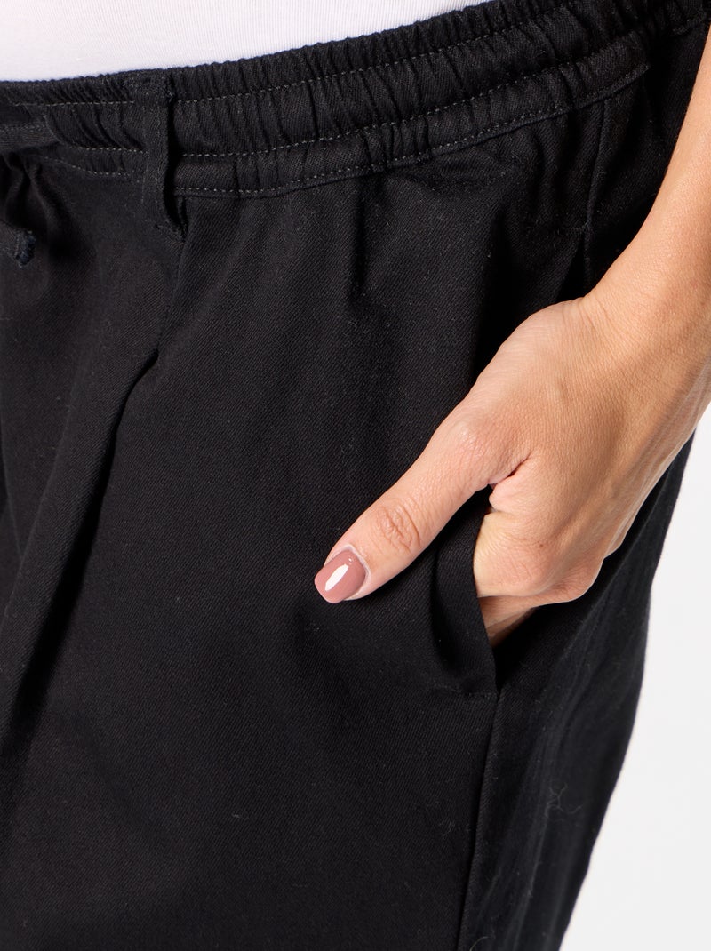 Zwangerschapsbroek van twill Zwart - Kiabi