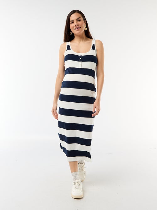 Zwangerschapsdébardeurjurk van ribstof - Kiabi