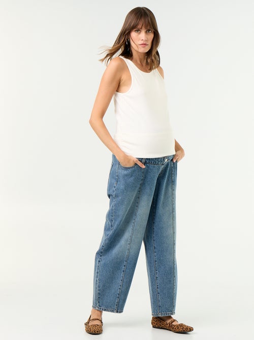 Zwangerschapsdenim broek met barrel fit - Kiabi Zwangerschapsdenim broek met barrel fit - Kiabi