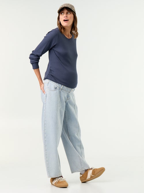 Zwangerschapsdenim broek met barrel fit - Kiabi Zwangerschapsdenim broek met barrel fit - Kiabi