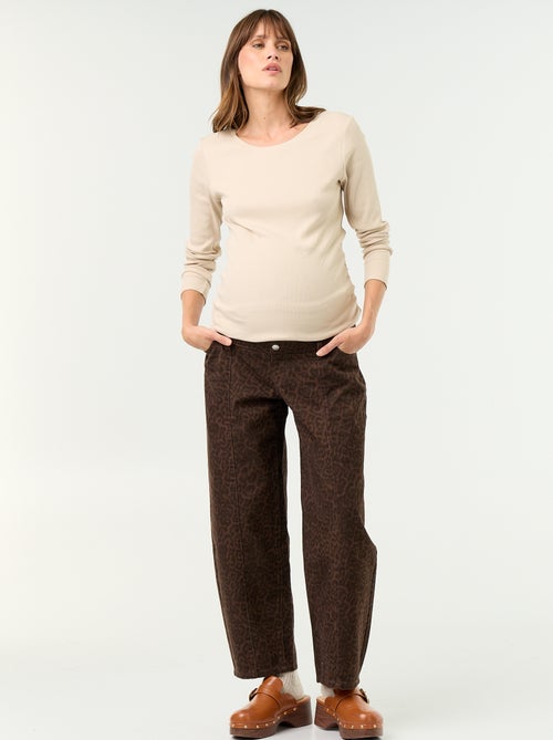 Zwangerschapsdenim broek met barrel fit - Kiabi Zwangerschapsdenim broek met barrel fit - Kiabi