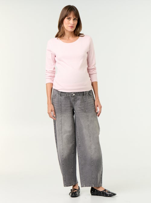 Zwangerschapsdenim broek met barrel fit - Kiabi Zwangerschapsdenim broek met barrel fit - Kiabi