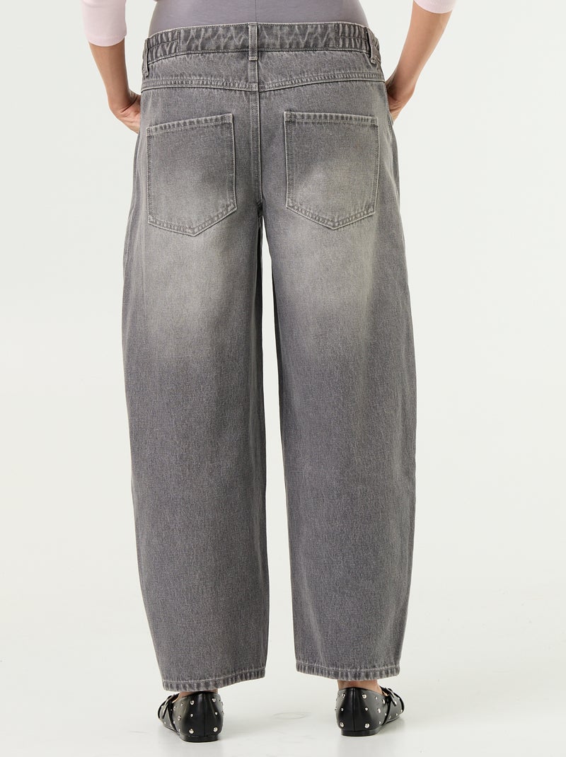 Zwangerschapsdenim broek met barrel fit Grijs - Kiabi
