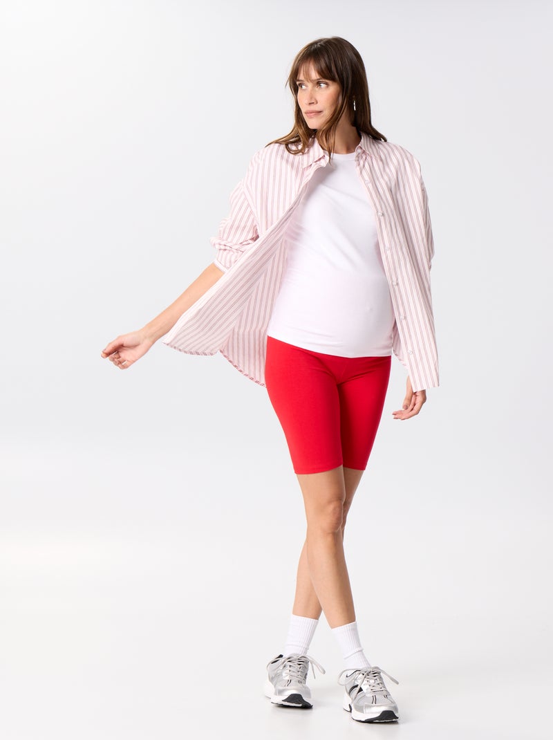 Zwangerschapsfietsshort Rood - Kiabi