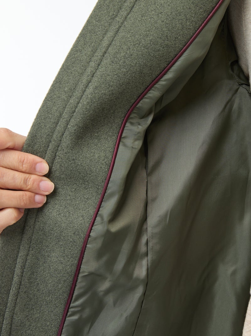 Zwangerschapsjas van wollen stof Groen - Kiabi