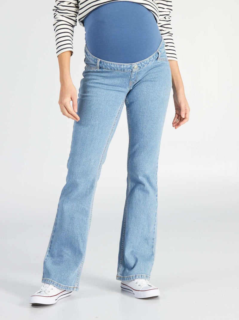 Zwangerschapsjeans met wijd uitlopende pijpen BLAUW - Kiabi