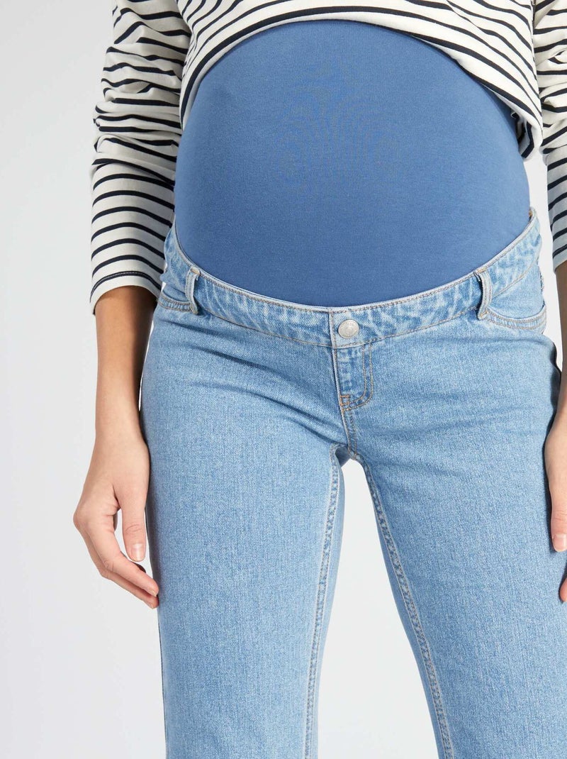 Zwangerschapsjeans met wijd uitlopende pijpen BLAUW - Kiabi