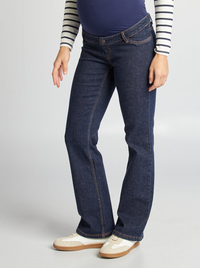 Zwangerschapsjeans met wijd uitlopende pijpen BLAUW - Kiabi