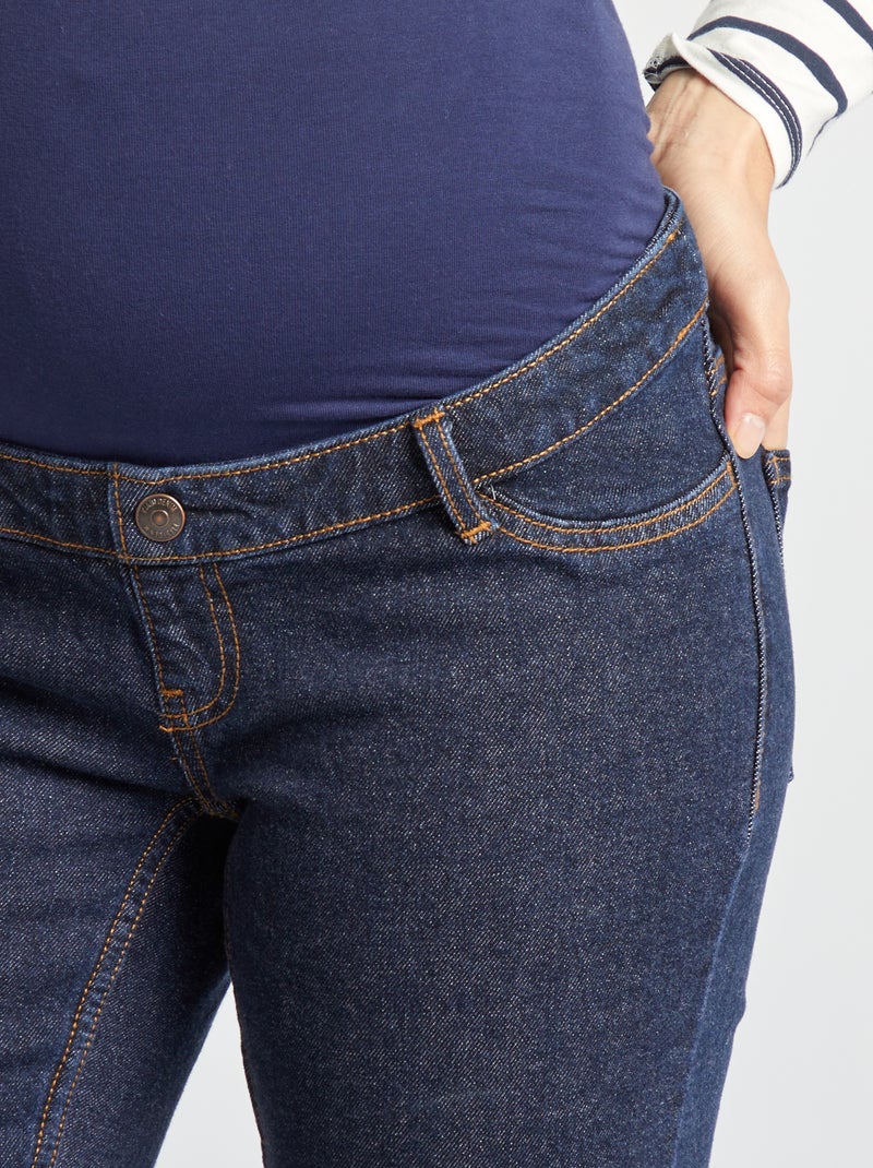 Zwangerschapsjeans met wijd uitlopende pijpen BLAUW - Kiabi