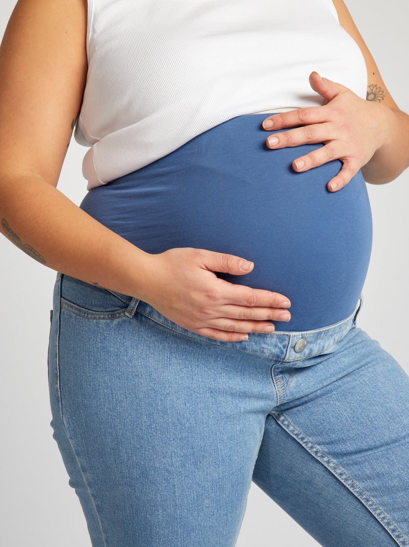 Zwangerschapsjeans met wijd uitlopende pijpen BLAUW - Kiabi
