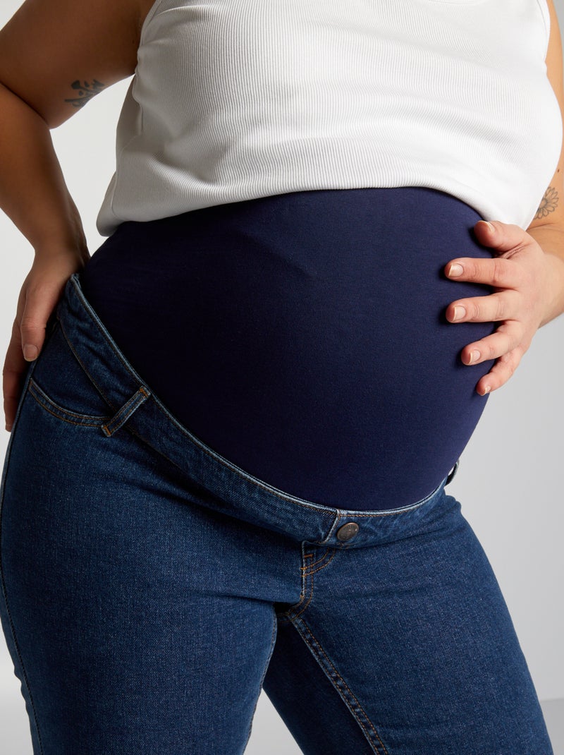 Zwangerschapsjeans met wijd uitlopende pijpen BLAUW - Kiabi