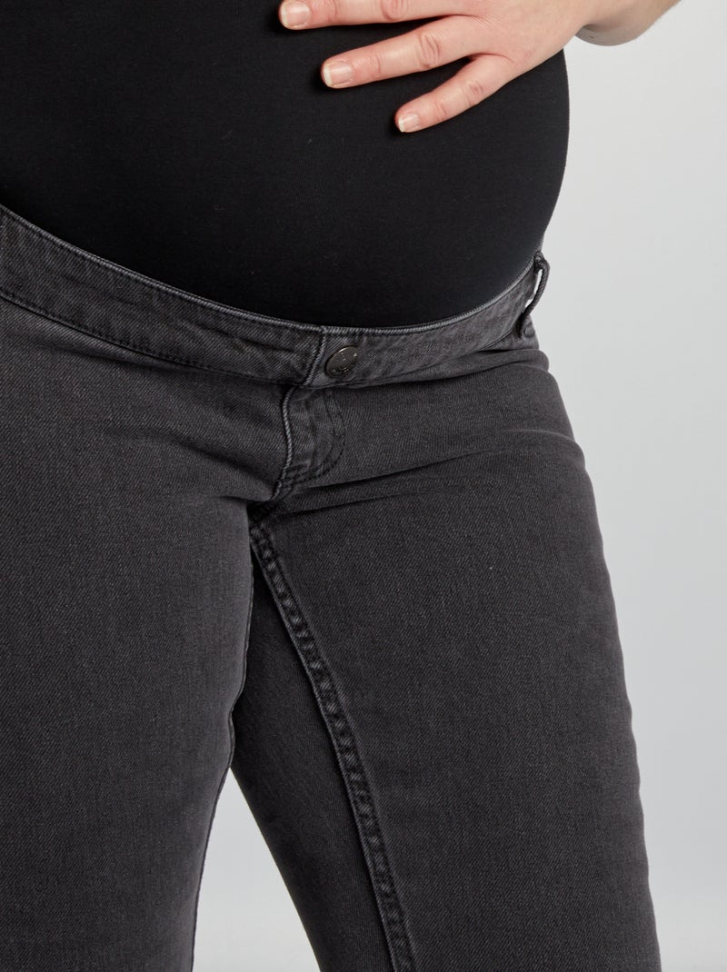 Zwangerschapsjeans met wijd uitlopende pijpen GRIJS - Kiabi