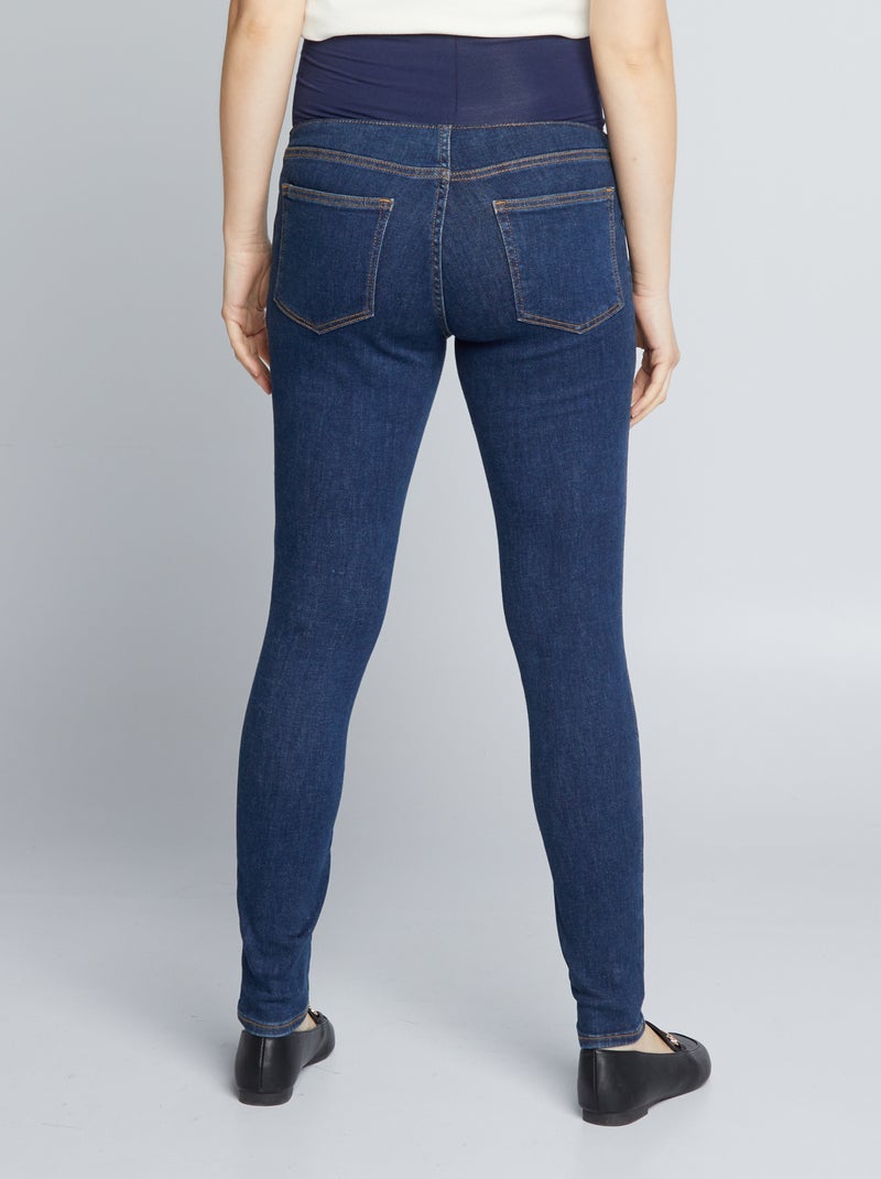Zwangerschapsjegging met band BLAUW - Kiabi
