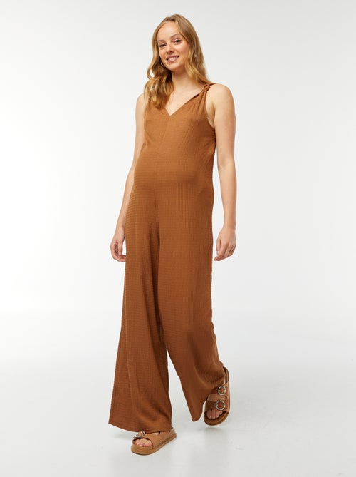 Zwangerschapsjumpsuit met wafeltextuur - Kiabi