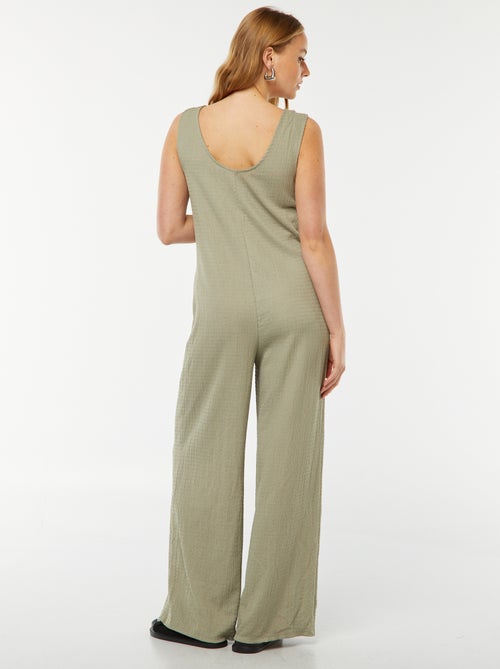 Zwangerschapsjumpsuit met wafeltextuur - Kiabi