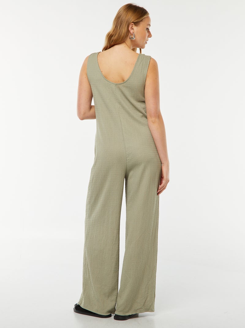 Zwangerschapsjumpsuit met wafeltextuur Groen - Kiabi