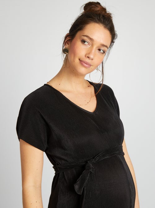 Zwangerschapsjumpsuit van tricot met plooien - Kiabi