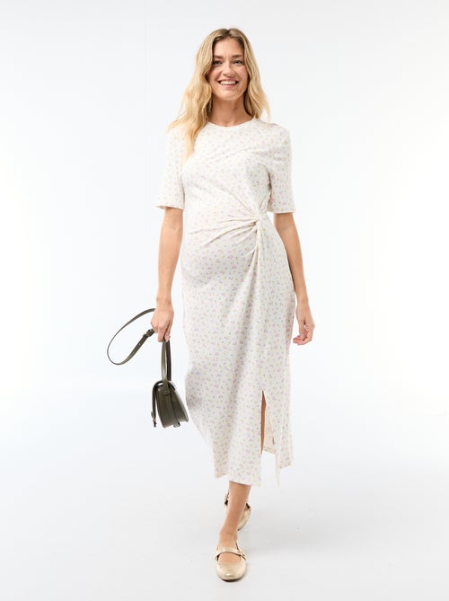 Zwangerschapsjurk met gedraaide voorkant - Kiabi