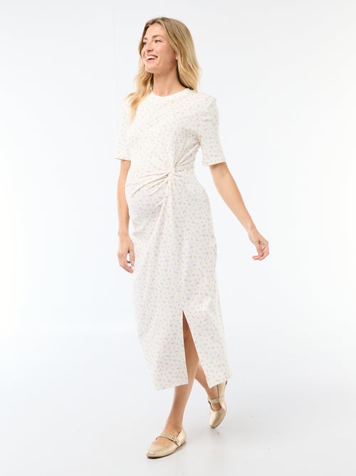 Zwangerschapsjurk met gedraaide voorkant - Kiabi