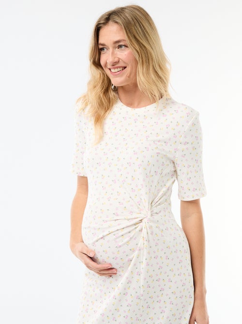 Zwangerschapsjurk met gedraaide voorkant - Kiabi