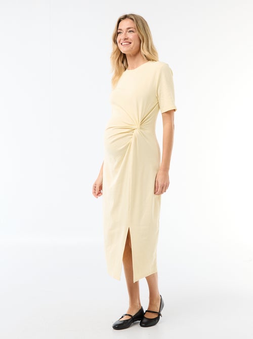 Zwangerschapsjurk met gedraaide voorkant - Kiabi