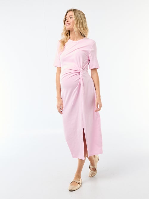 Zwangerschapsjurk met gedraaide voorkant - Kiabi