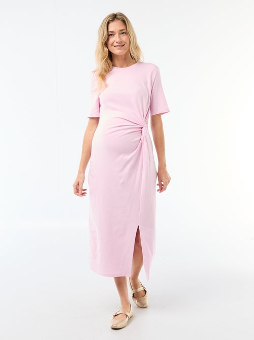 Zwangerschapsjurk met gedraaide voorkant - Kiabi