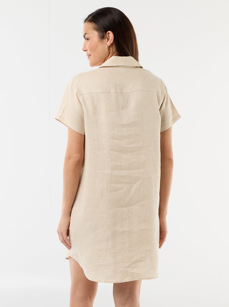 Zwangerschapsjurk van linnen Biege - Kiabi