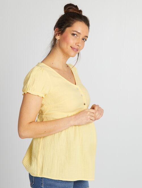 Zwangerschapsjurk van luchtig katoen in blousemodel - Kiabi