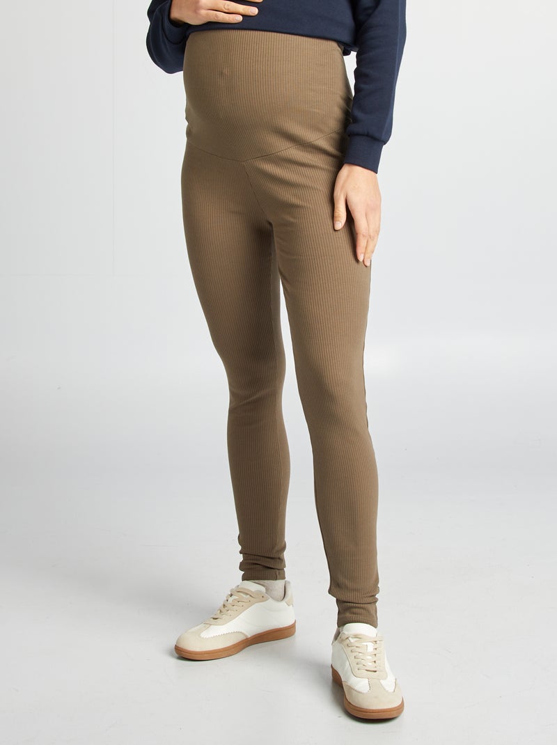 Zwangerschapslegging met ribbeltextuur GROEN - Kiabi