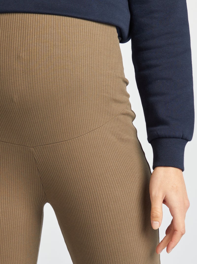 Zwangerschapslegging met ribbeltextuur GROEN - Kiabi