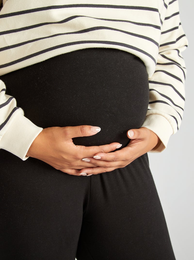 Zwangerschapslegging van stretchtricot zwart - Kiabi