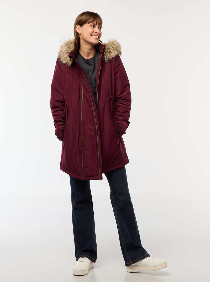 Zwangerschapsparka met draagcover Rood - Kiabi