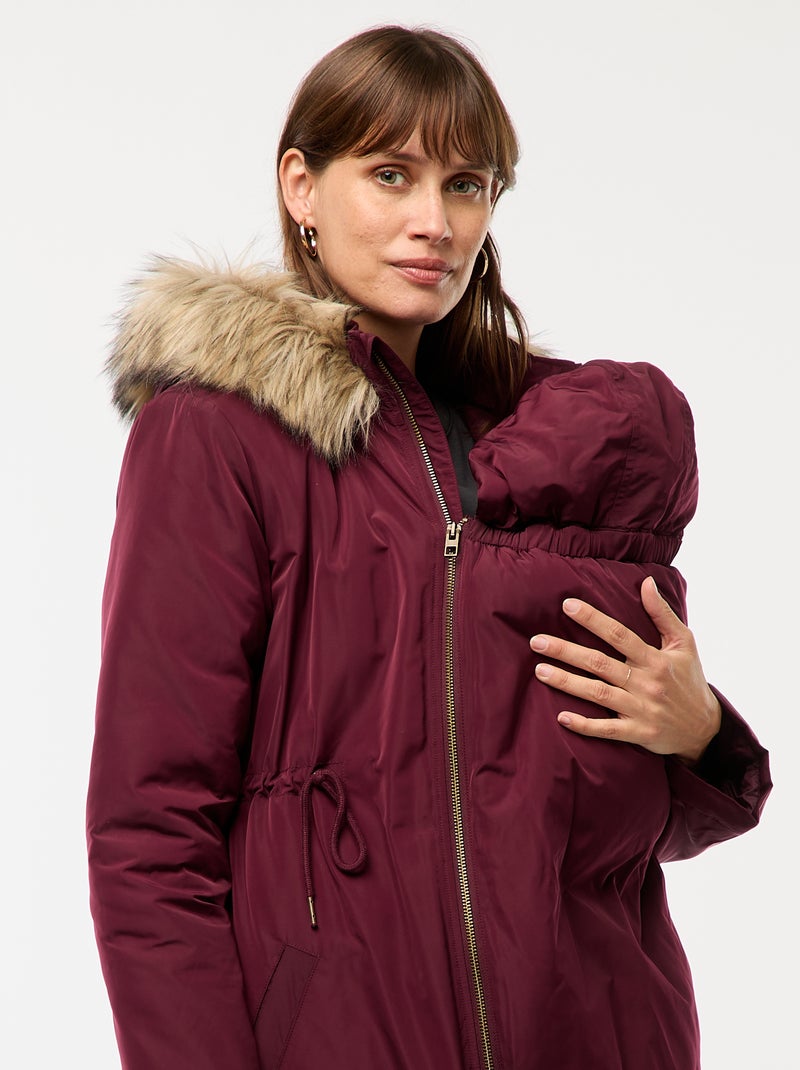 Zwangerschapsparka met draagcover Rood - Kiabi