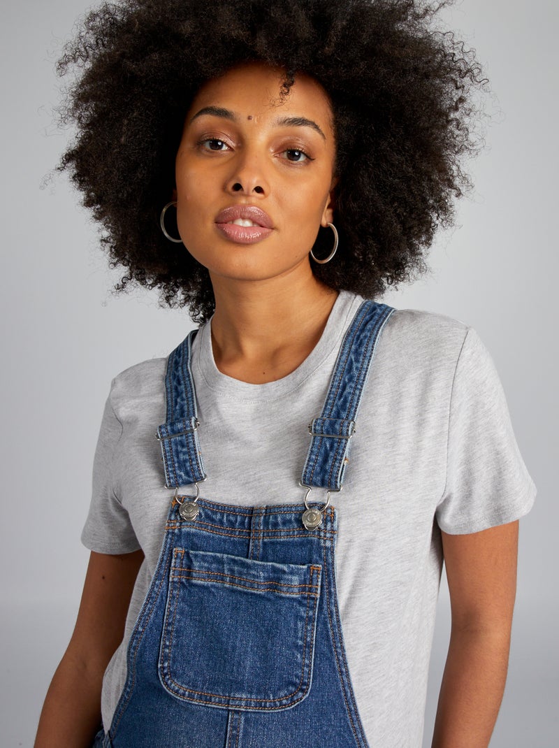 Zwangerschapssalopette van stretchdenim BLAUW - Kiabi