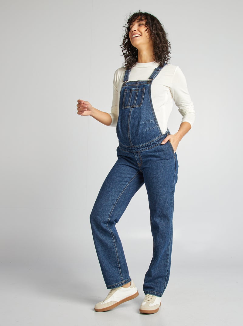 Zwangerschapssalopette van stretchdenim BLAUW - Kiabi