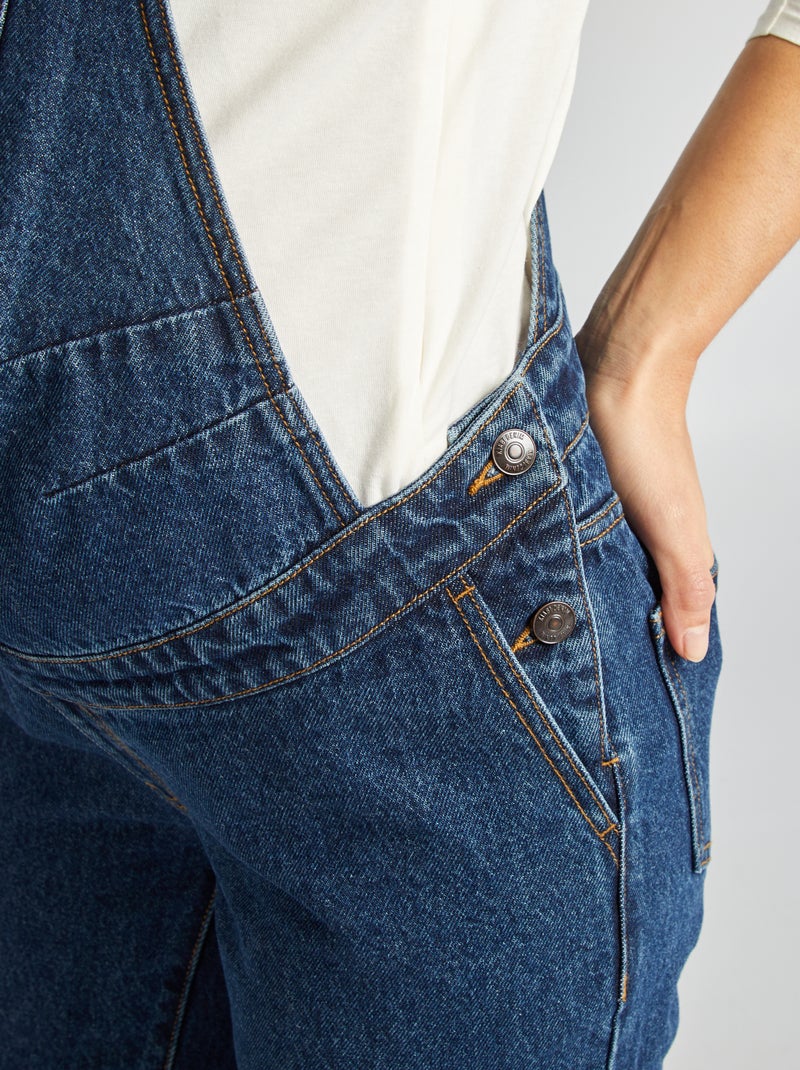 Zwangerschapssalopette van stretchdenim BLAUW - Kiabi