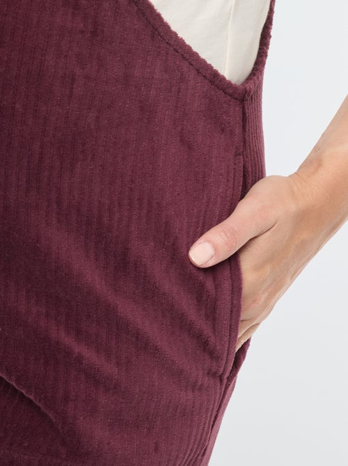 Zwangerschapssalopette van velours - Kiabi