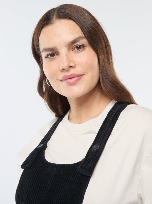 Zwangerschapssalopette van velours - Kiabi