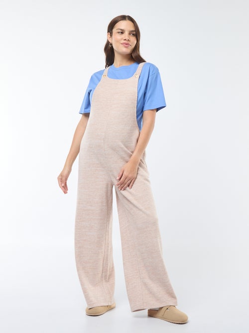 Zwangerschapssalopette van zacht velours - Kiabi