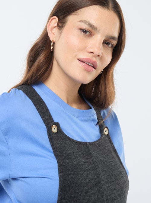 Zwangerschapssalopette van zacht velours - Kiabi