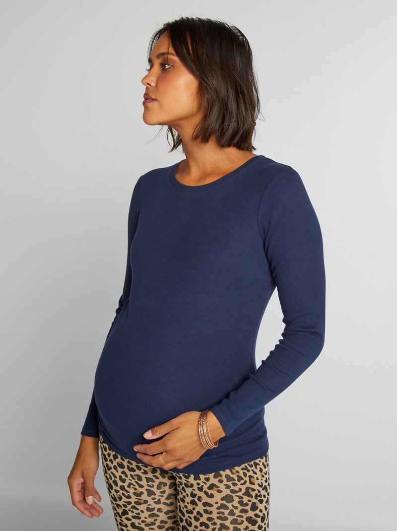 Zwangerschapsshirt blauw - Kiabi