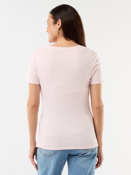 Zwangerschapsshirt met gedrapeerde ronde hals - Kiabi