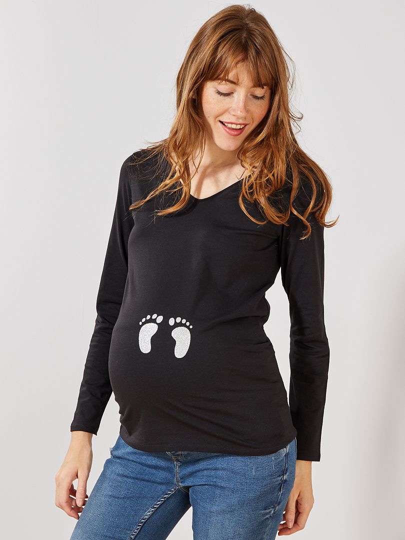 Zwangerschapsshirt zwart - Kiabi