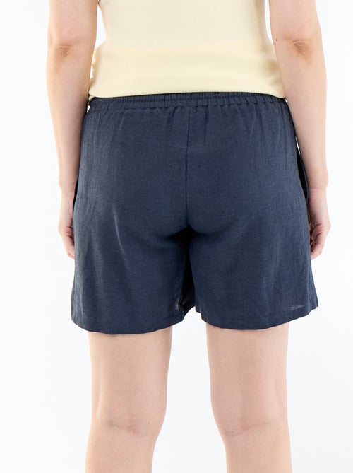 Zwangerschapsshort van bedrukt linnen - Kiabi