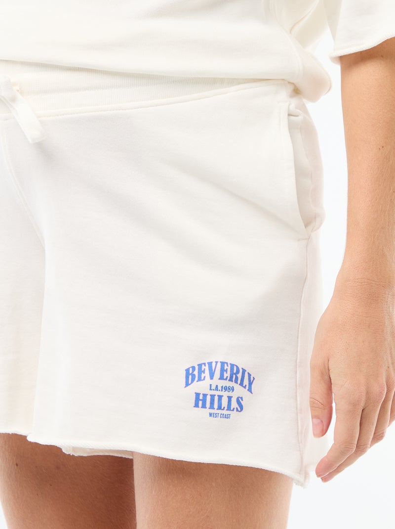 Zwangerschapsshort van French Terry Wit - Kiabi