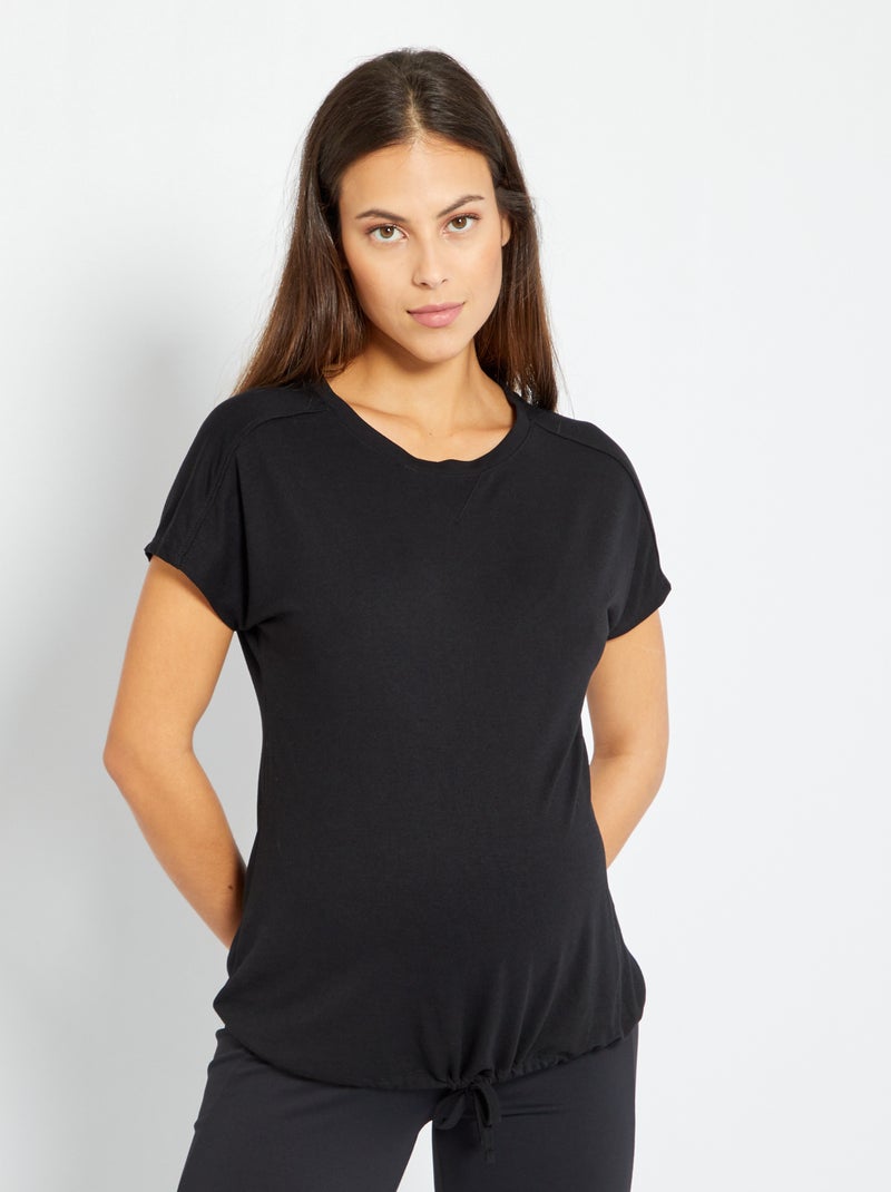 Zwangerschapssportshirt zwart - Kiabi