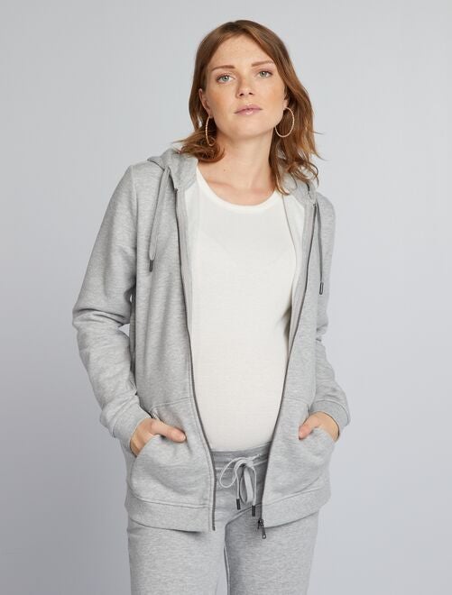 Zwangerschapssweater van joggingstof met rits - Kiabi